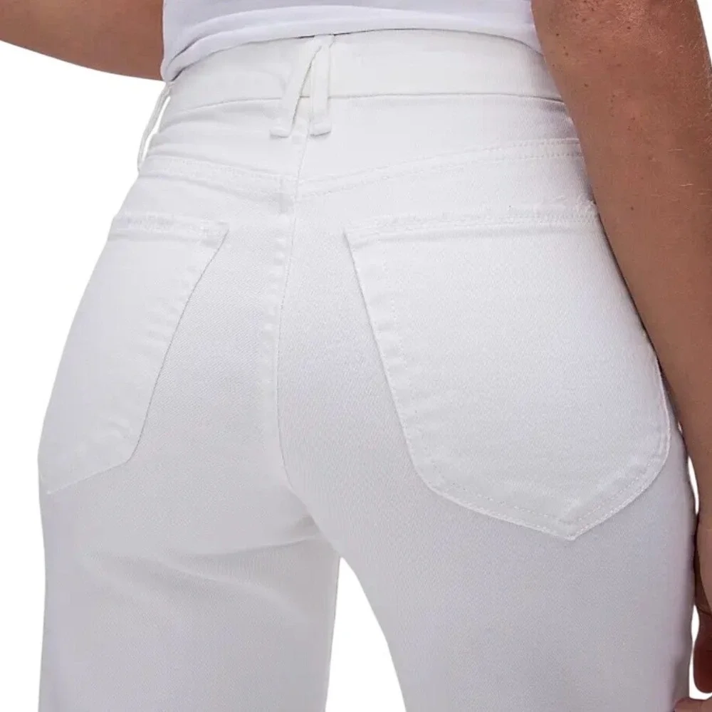 Good American  Palazzo Crop White High Rise Wide Leg Jeans 10 GWPC046PT - Picture 3 of 16